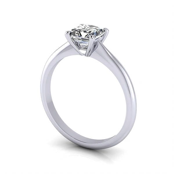 Engagement Ring, Princess Cut, RS13, Platinum, 3D