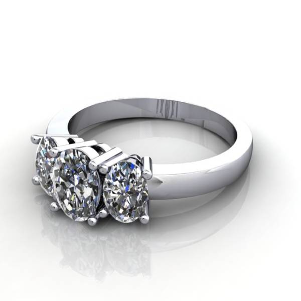 Multi stone Diamond Ring, PDM2, Platinum, LF, Oval