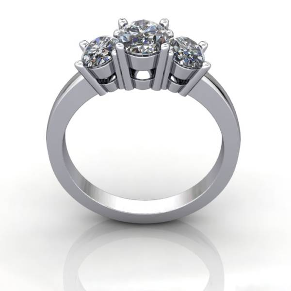 Multi stone Diamond Ring, PDM2, Platinum, TF, Oval