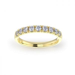 Ladies-Wedding-YG-Diamond-Ring-Scallop-Pave-2.5mm