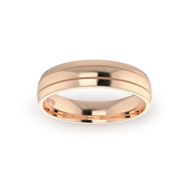 Gents-Wedding-ring-Rose-Gold-Double-Groove-5mm-Top