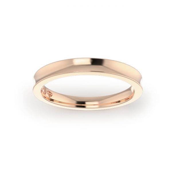 Ladies-Wedding-Ring-Rose-Gold-Concave-Top-3mm