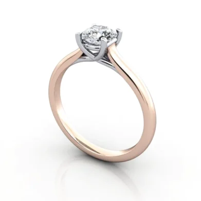 Diamond Ring RS16 Rose Gold 3D