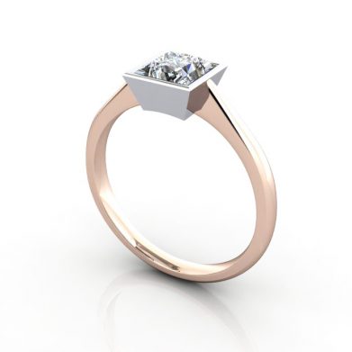 Princess Engagement Ring, White Gold, RS10, thumb