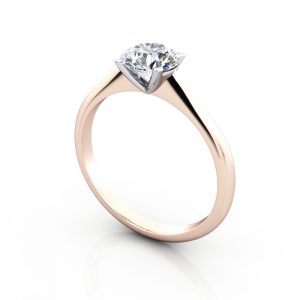 Engagement Ring, Rose Gold, Round Cut Diamond, RS3, 3D, Thumbnail