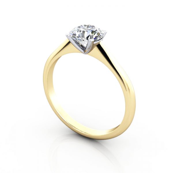 Engagement Ring, Yellow, Round Cut Diamond, RS3, 3D, Thumbnail