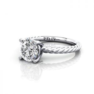 Solitaire Diamond Ring, RS47, Platinum, LF