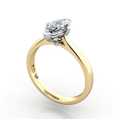 Video-Marquise Engagement Ring, RS28, Yellow Gold, 3D