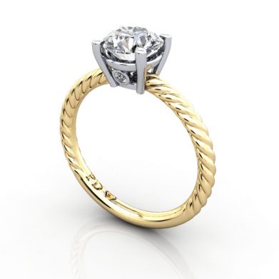 Solitaire Diamond Ring, RS47, White Gold, 3D