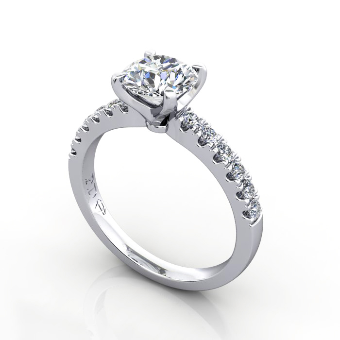 Solitaire Accent Diamonds RSA4 – Polished Diamonds NZ Engagement Rings