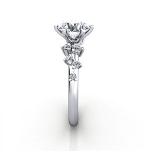 Solitaire ring with scatter accents, RSA11, Plat, SV