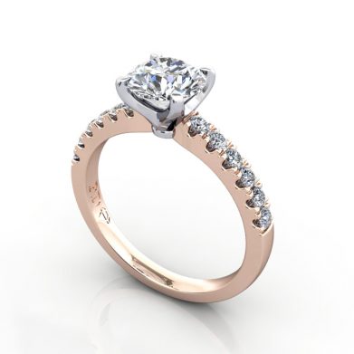 Thumb-Engagement Ring, Platinum, Round Brilliant cut diamond, RSA4, 3D