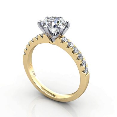 Engagement Ring, Platinum, Round, RSA6, 3D