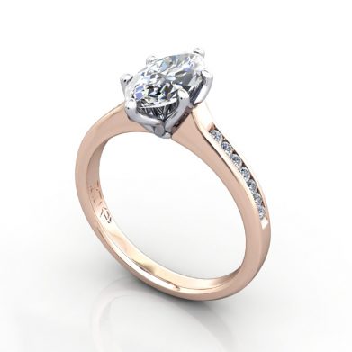 Engagement Ring, Platinum, Oval diamond, RSA3, 3D