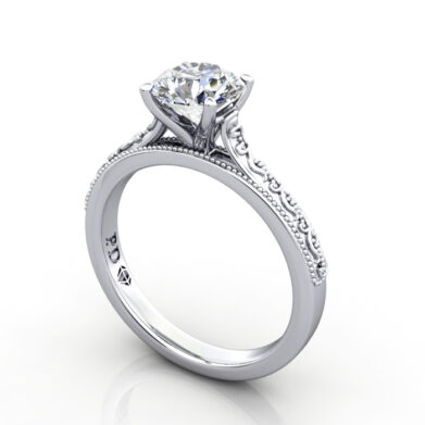 Round Diamond Ring Platinum RS50 3D